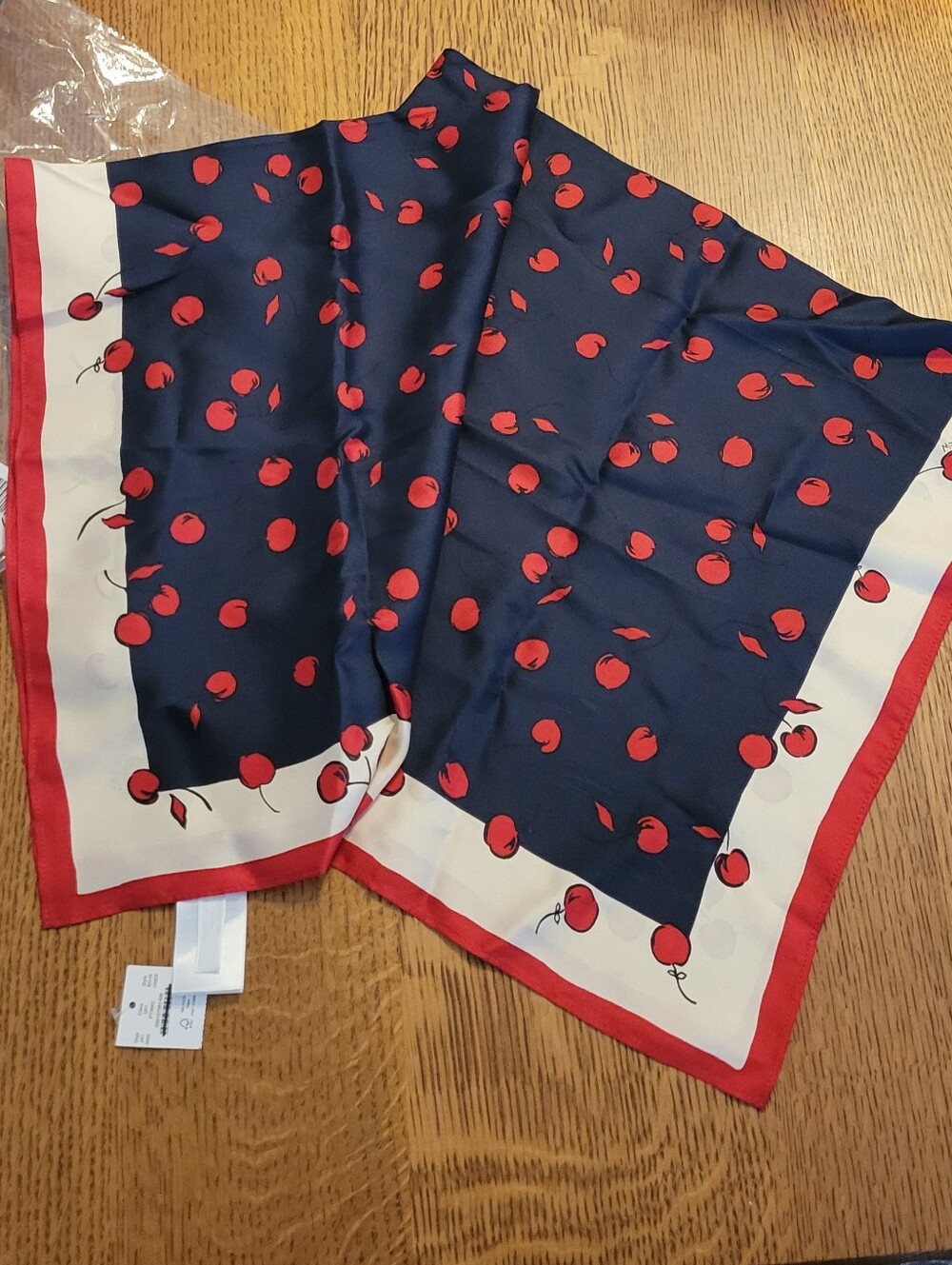 J. Crew Oversized Silk Scarf - navy, red, ivory